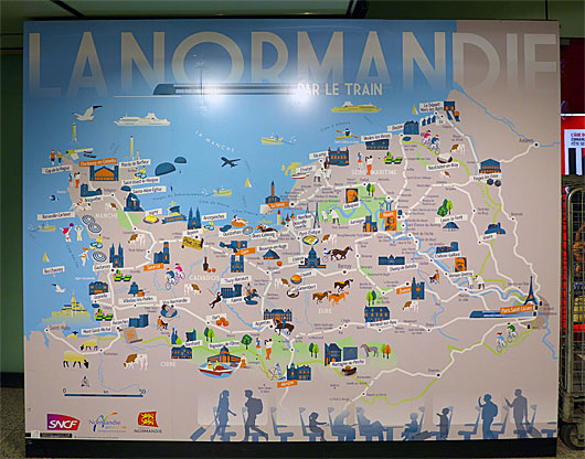 ノルマンディー地方の地図